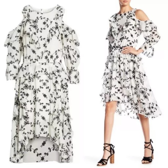 FINAL🚨DONATING SOON‼️ Joie Alpheus Silk Floral-Eyelet Ruffled Dress - Picture 2 of 10